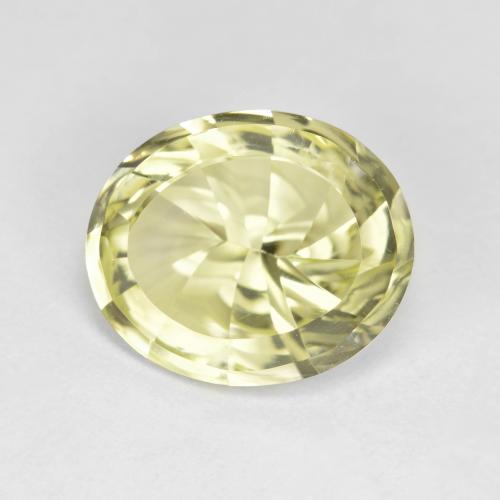 Cuarzo Amarillo verdoso claro natural de 4.31 ct, Corte Óvalo, VVS