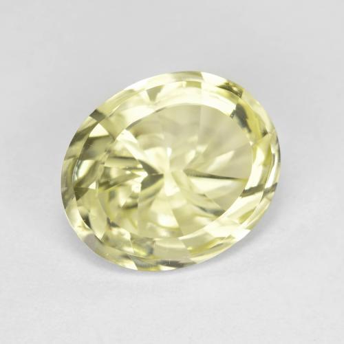 Cuarzo Amarillo verdoso claro natural de 4.31 ct, Corte Óvalo, VVS