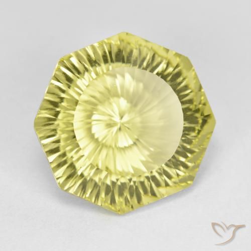 Cuarzo Amarillo medio natural de 7.86 ct, Corte Octágono / Esmeralda, VVS