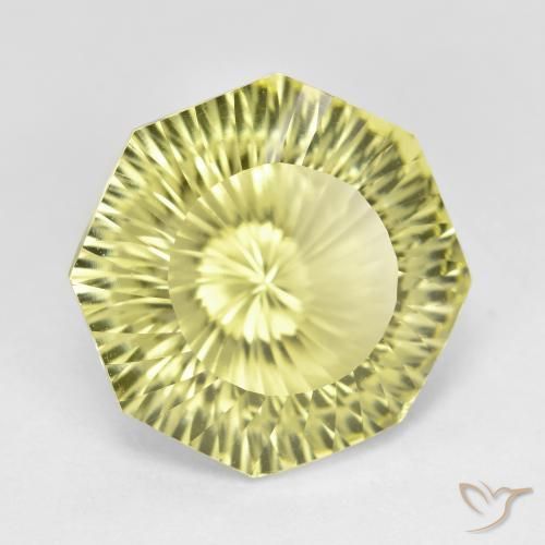 Cuarzo Amarillo claro medio natural de 8.38 ct, Corte Octágono / Esmeralda, VVS