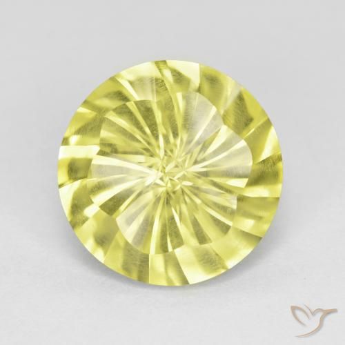 5.28ct Natural Amarillo limón Cuarzo, Redondo, VS