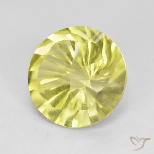 Cuarzo Amarillo limón natural de 5.28 ct, Redondo, VS