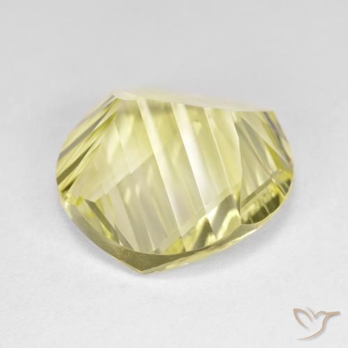 Cuarzo Amarillo claro natural de 9.66 ct, Redondo, VVS