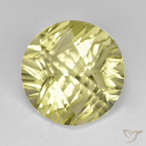 9.92ct Natural Amarillo verdoso Cuarzo, Redondo, VVS