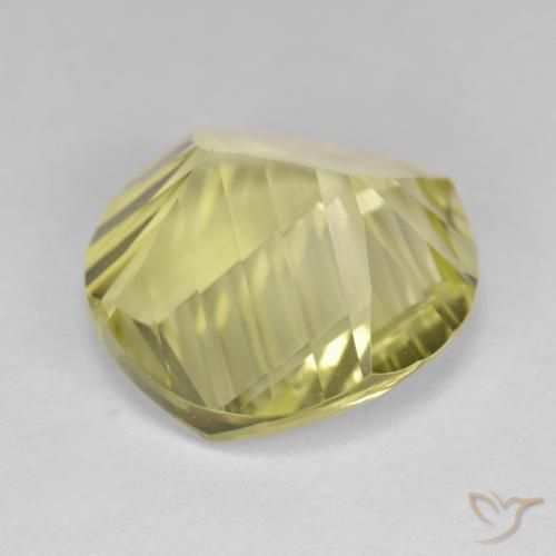 Cuarzo Amarillo verdoso natural de 9.92 ct, Redondo, VVS