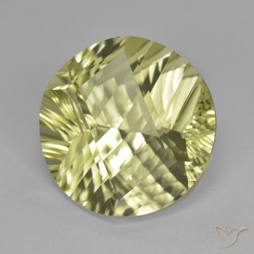 Cuarzo Amarillo claro medio natural de 10.26 ct, Redondo, VVS