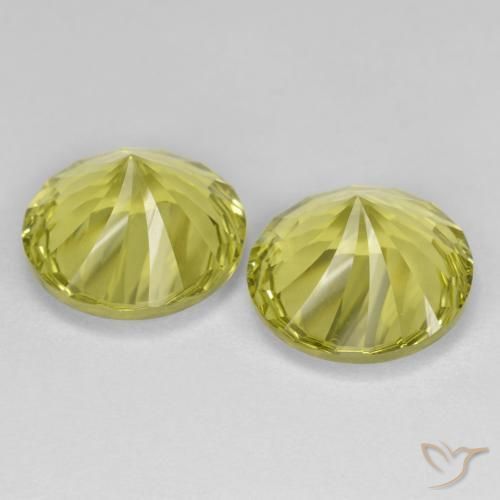 Gemas de Cuarzo Amarillo limón natural de 10.79 ct, Redondo, VVS-VS