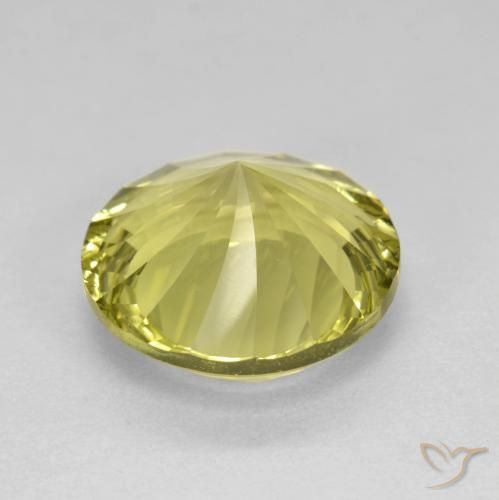 Cuarzo Amarillo claro natural de 5.29 ct, Redondo, VVS