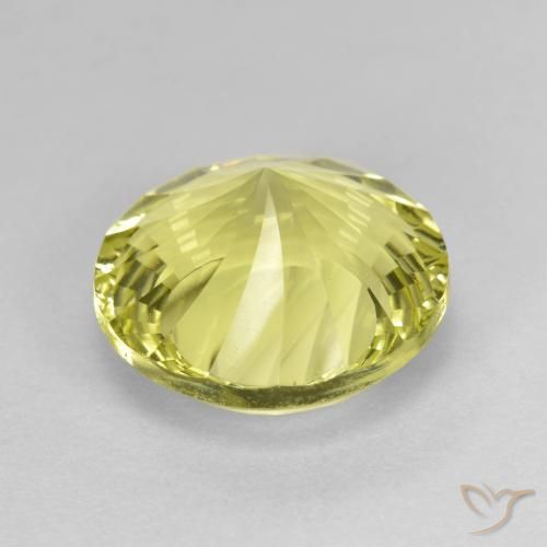 Cuarzo Amarillo claro natural de 5.53 ct, Redondo, VVS