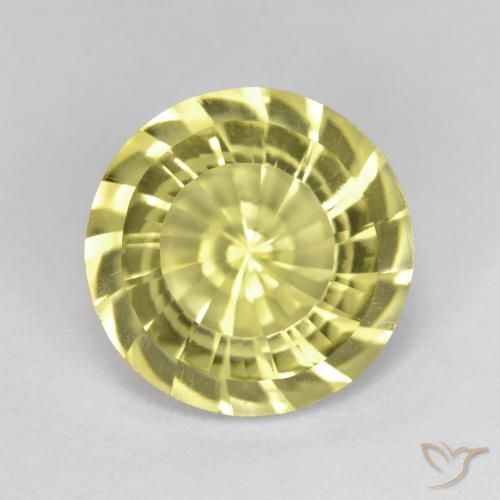 5.24ct Natural Amarillo claro Cuarzo, Redondo, VVS