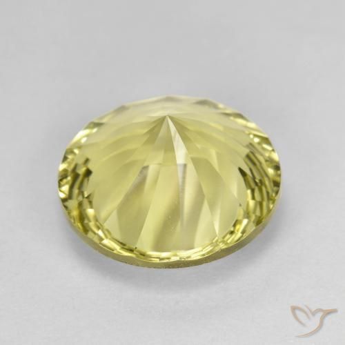 Cuarzo Amarillo claro natural de 5.24 ct, Redondo, VVS