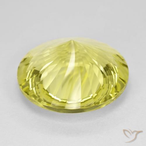 Cuarzo Amarillo claro natural de 14.35 ct, Redondo, VVS