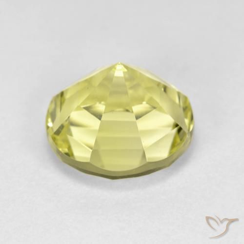 Cuarzo Amarillo claro medio natural de 3.67 ct, Redondo, VVS-VS
