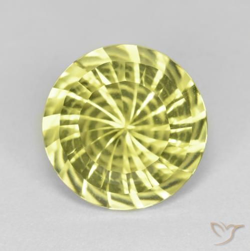 5.16ct Natural Amarillo limón Cuarzo, Redondo, VVS