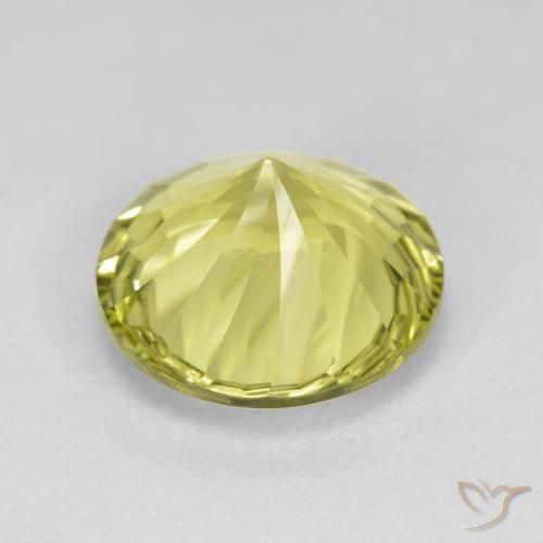 Cuarzo Amarillo limón natural de 5.16 ct, Redondo, VVS
