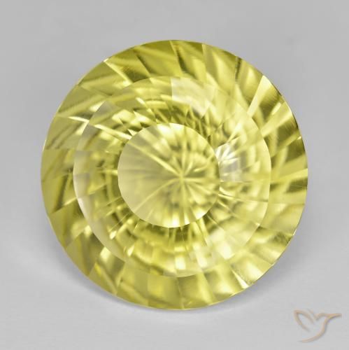 Cuarzo Amarillo laguna natural de 14.85 ct, Redondo, VVS