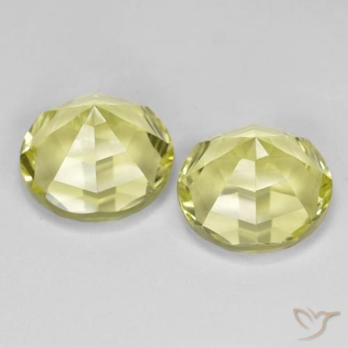 Gemas de Cuarzo Amarillo limón natural de 7.00 ct, Redondo, VVS-VS