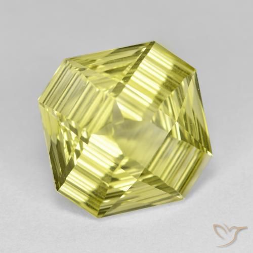 Cuarzo Amarillo piña claro natural de 6.37 ct, Corte Octágono / Esmeralda, VVS-VS