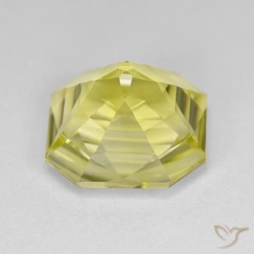 Cuarzo Amarillo piña claro natural de 6.37 ct, Corte Octágono / Esmeralda, VVS-VS
