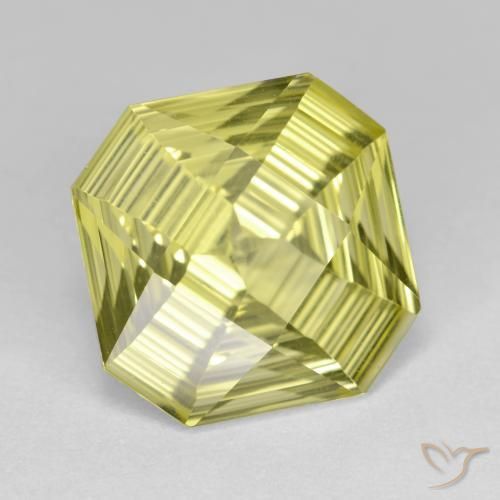 Cuarzo Amarillo limón natural de 5.99 ct, Corte Octágono / Esmeralda, VVS