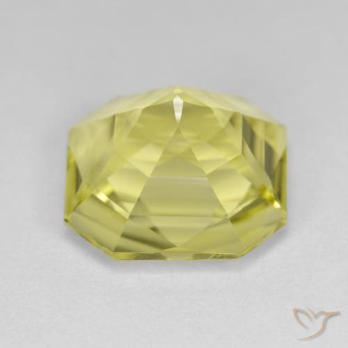 Cuarzo Amarillo limón natural de 5.99 ct, Corte Octágono / Esmeralda, VVS