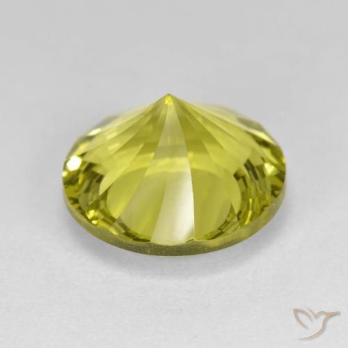 Cuarzo Amarillo medio natural de 5.59 ct, Redondo, VVS