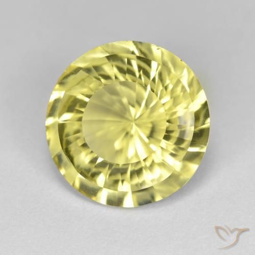 Cuarzo Amarillo medio natural de 5.26 ct, Redondo, VVS