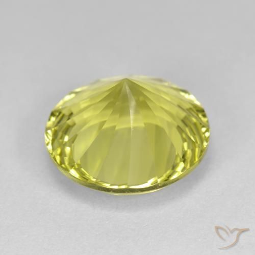 Cuarzo Amarillo medio natural de 5.35 ct, Redondo, VVS