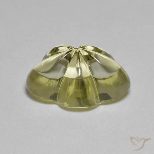 Cuarzo Amarillo medio natural de 6.22 ct, Corte Flor, Transparente