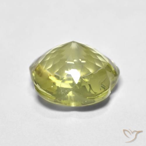 Cuarzo Amarillo medio natural de 4.69 ct, Corte Flor, Transparente