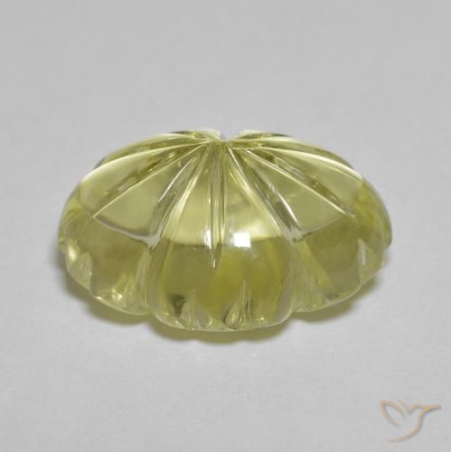 Cuarzo Amarillo medio natural de 10.34 ct, Corte Flor, Transparente