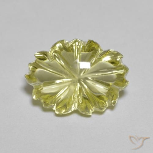 6.77ct Natural Amarillo limón Cuarzo, Corte Flor, Transparente