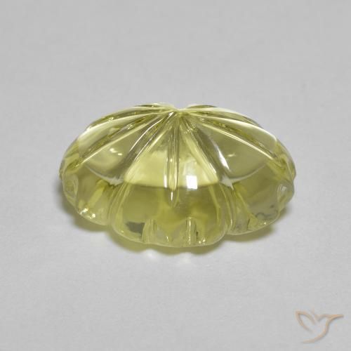 Cuarzo Amarillo limón natural de 6.77 ct, Corte Flor, Transparente
