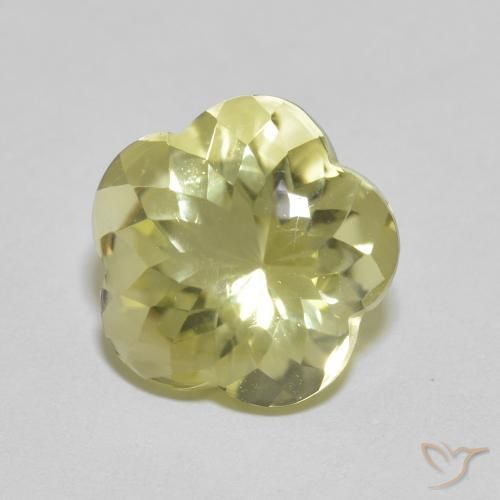 Cuarzo Amarillo laguna natural de 5.10 ct, Corte Flor, Transparente