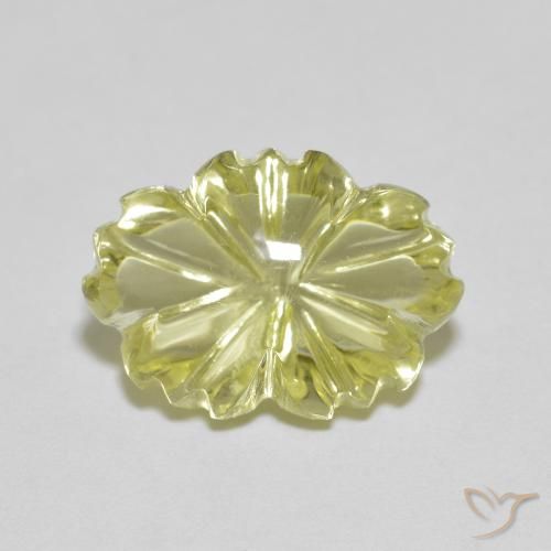 6.67ct Natural Amarillo limón Cuarzo, Corte Flor, Transparente