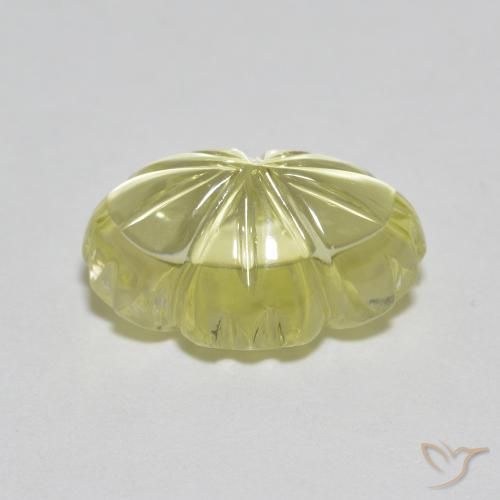 Cuarzo Amarillo limón natural de 6.67 ct, Corte Flor, Transparente