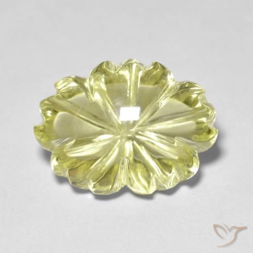 10.65ct Natural Amarillo claro medio Cuarzo, Corte Flor, Transparente