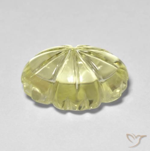 Cuarzo Amarillo claro medio natural de 10.65 ct, Corte Flor, Transparente