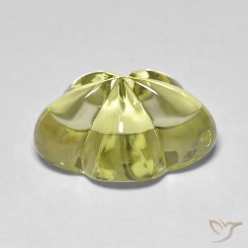Cuarzo Amarillo verdoso natural de 9.59 ct, Corte Flor, Transparente