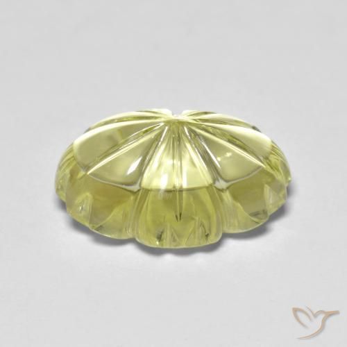 Cuarzo Amarillo verdoso natural de 6.53 ct, Corte Flor, Transparente