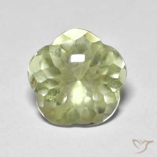 4.58ct Natural Amarillo claro Cuarzo, Corte Flor, Transparente