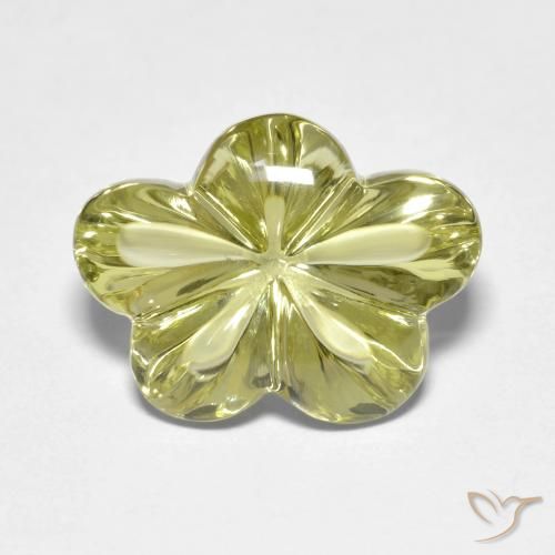 9.34ct Natural Amarillo medio Cuarzo, Corte Flor, Transparente
