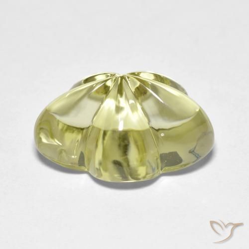Cuarzo Amarillo medio natural de 9.34 ct, Corte Flor, Transparente
