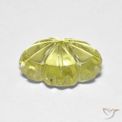 Cuarzo Amarillo medio natural de 6.44 ct, Corte Flor, Transparente
