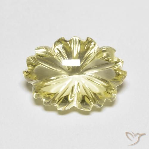 6.75ct Natural Amarillo limón Cuarzo, Corte Flor, Transparente