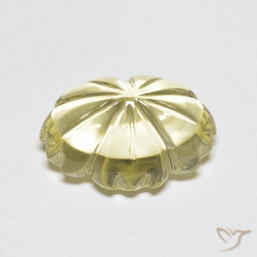 Cuarzo Amarillo limón natural de 6.75 ct, Corte Flor, Transparente