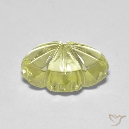 Cuarzo Amarillo claro natural de 6.40 ct, Corte Flor, Transparente