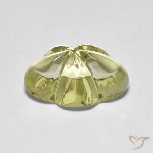Cuarzo Amarillo verdoso natural de 6.31 ct, Corte Flor, Transparente