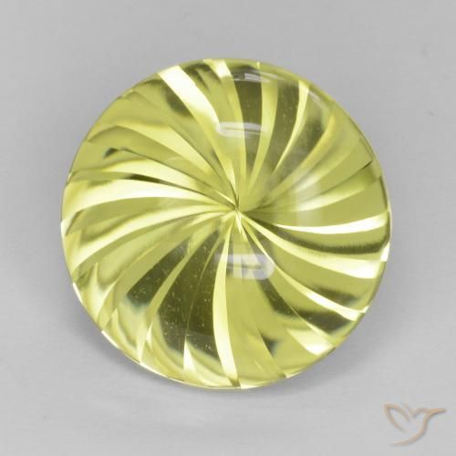 Cuarzo Amarillo medio natural de 12.75 ct, Redondo, Transparente