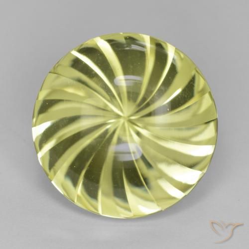 12.85ct Natural Amarillo verdoso Cuarzo, Redondo, Transparente